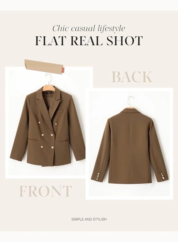 Dokotoo Womens Double Breasted Blazer Jackets Casual Blazers Open Front Long Sleeve Lapel Collar Work Office Jackets Blazer - Image 6