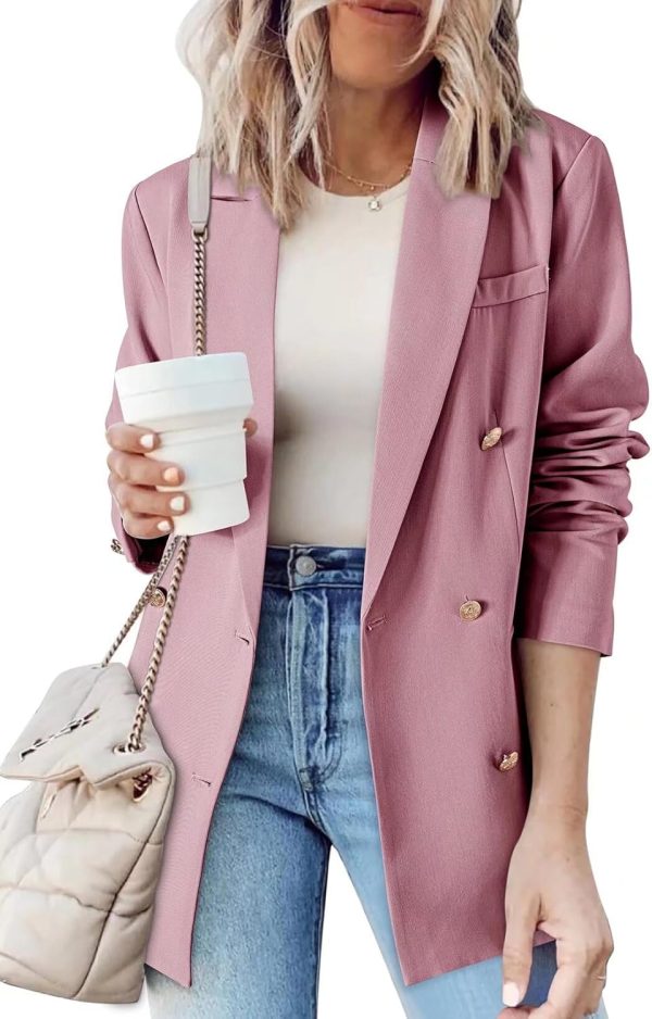 Dokotoo Womens Double Breasted Blazer Jackets Casual Blazers Open Front Long Sleeve Lapel Collar Work Office Jackets Blazer - Image 7