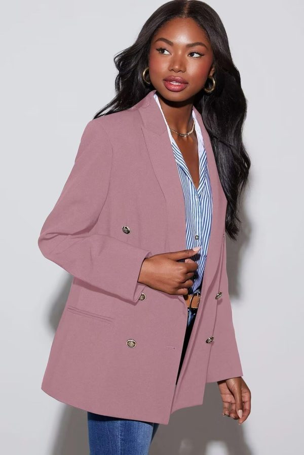 Dokotoo Womens Double Breasted Blazer Jackets Casual Blazers Open Front Long Sleeve Lapel Collar Work Office Jackets Blazer - Image 8