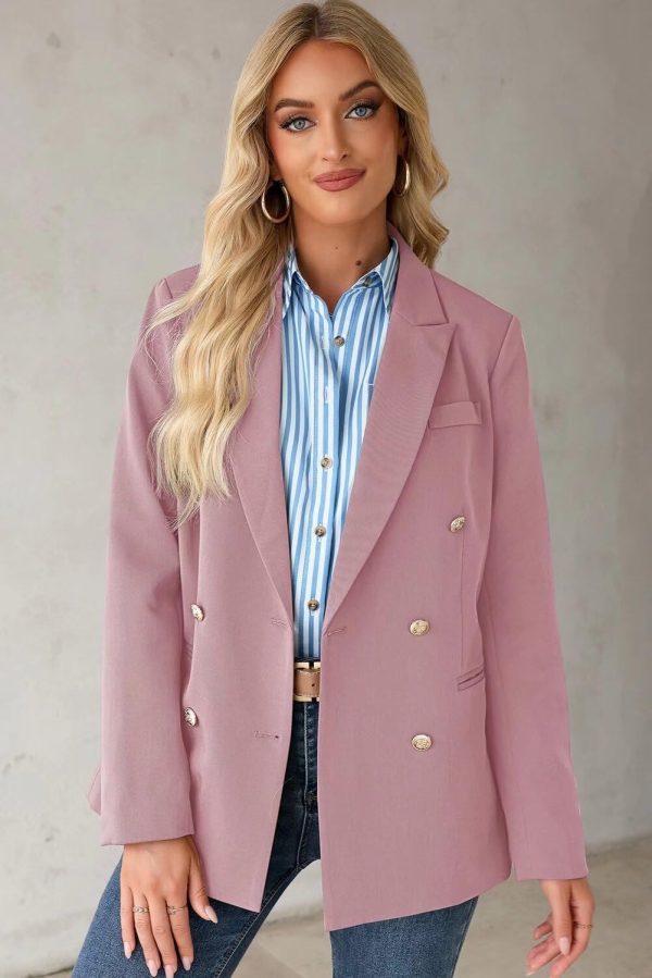 Dokotoo Womens Double Breasted Blazer Jackets Casual Blazers Open Front Long Sleeve Lapel Collar Work Office Jackets Blazer - Image 10