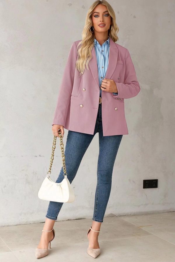 Dokotoo Womens Double Breasted Blazer Jackets Casual Blazers Open Front Long Sleeve Lapel Collar Work Office Jackets Blazer - Image 11