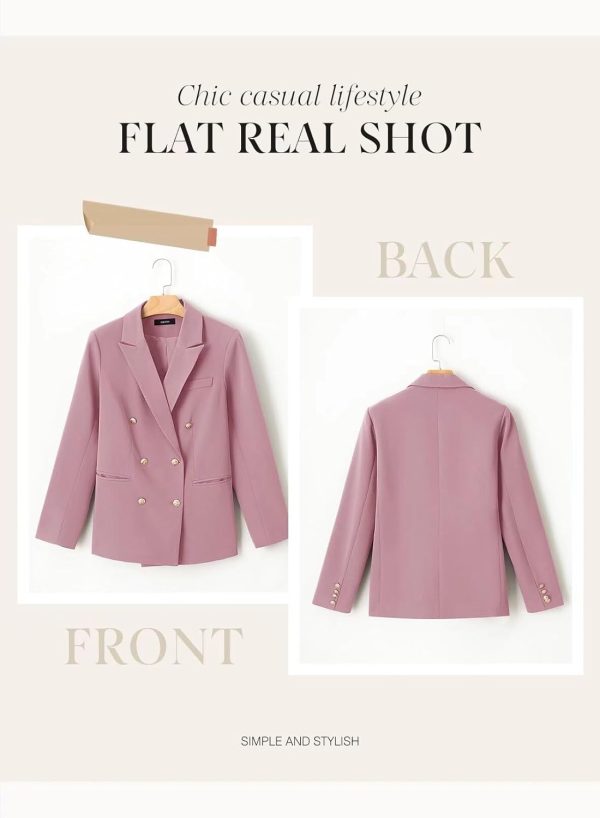Dokotoo Womens Double Breasted Blazer Jackets Casual Blazers Open Front Long Sleeve Lapel Collar Work Office Jackets Blazer - Image 12