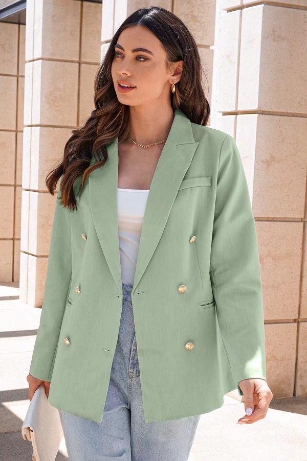 Dokotoo Womens Double Breasted Blazer Jackets Casual Blazers Open Front Long Sleeve Lapel Collar Work Office Jackets Blazer - Image 16