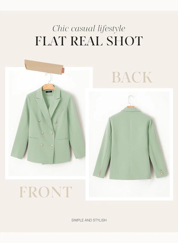 Dokotoo Womens Double Breasted Blazer Jackets Casual Blazers Open Front Long Sleeve Lapel Collar Work Office Jackets Blazer - Image 18