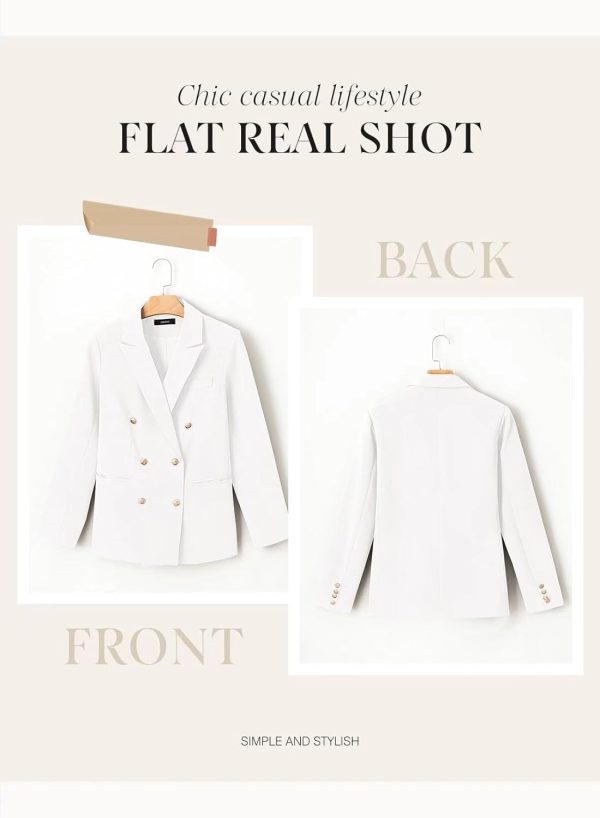 Dokotoo Womens Double Breasted Blazer Jackets Casual Blazers Open Front Long Sleeve Lapel Collar Work Office Jackets Blazer - Image 23