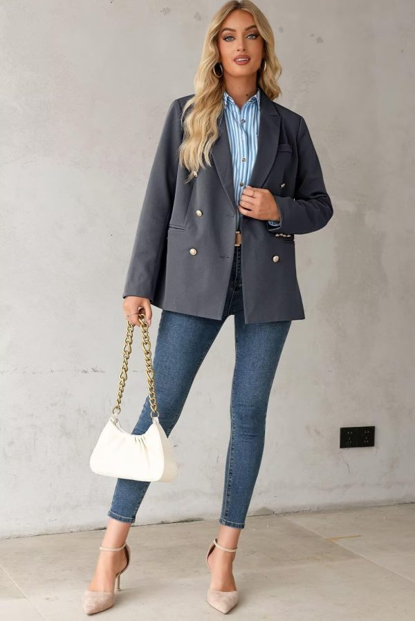 Dokotoo Womens Double Breasted Blazer Jackets Casual Blazers Open Front Long Sleeve Lapel Collar Work Office Jackets Blazer - Image 33