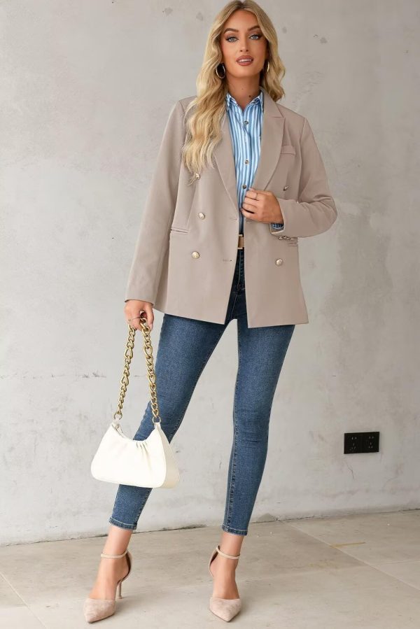 Dokotoo Womens Double Breasted Blazer Jackets Casual Blazers Open Front Long Sleeve Lapel Collar Work Office Jackets Blazer - Image 42