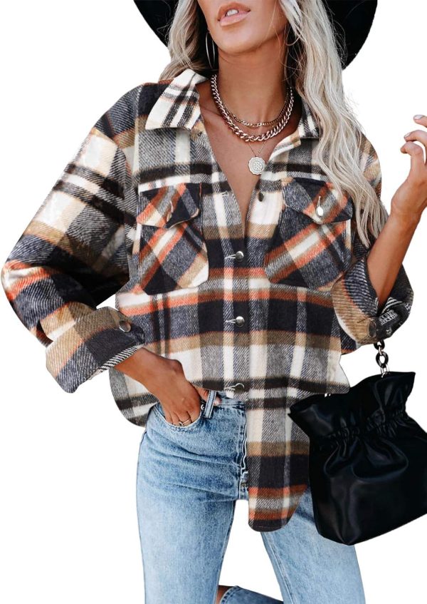 Dokotoo Womens Corduroy Button Down Shirts Boyfriend Long Sleeve Oversized Blouses Tops - Image 69