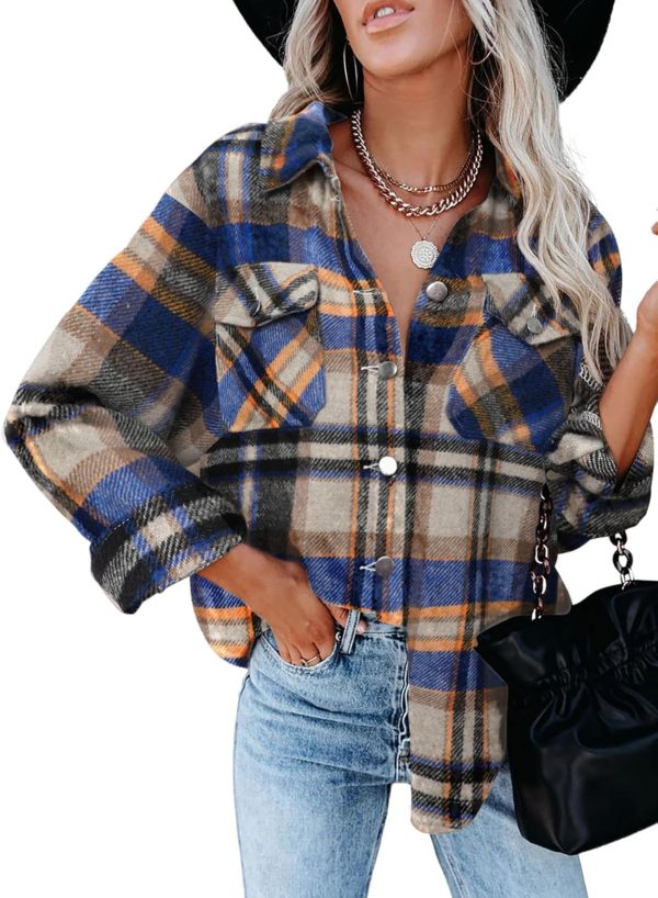 Dokotoo Womens Corduroy Button Down Shirts Boyfriend Long Sleeve Oversized Blouses Tops - Image 91