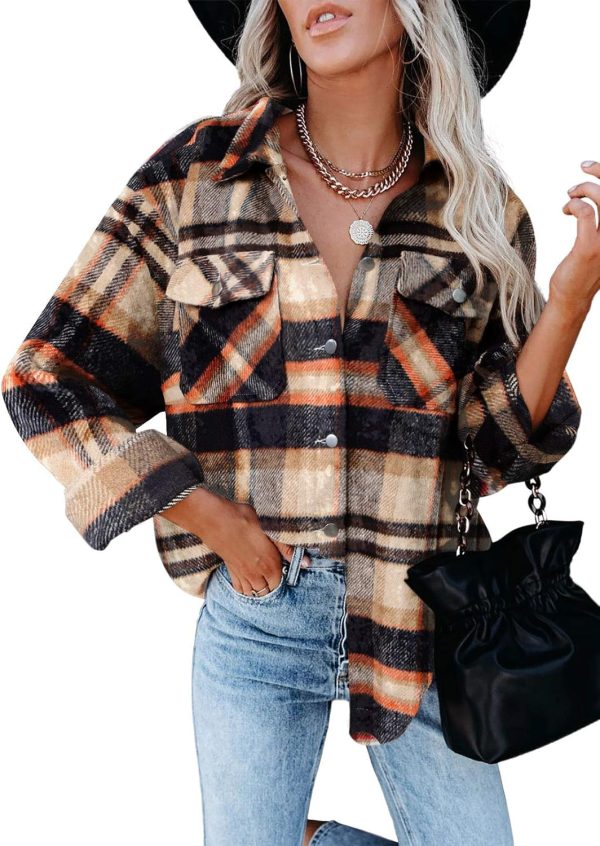 Dokotoo Womens Corduroy Button Down Shirts Boyfriend Long Sleeve Oversized Blouses Tops - Image 141