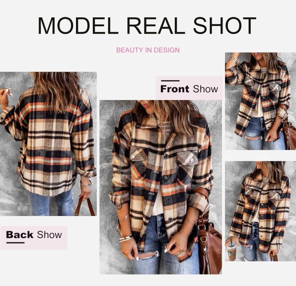 Dokotoo Womens Corduroy Button Down Shirts Boyfriend Long Sleeve Oversized Blouses Tops - Image 143