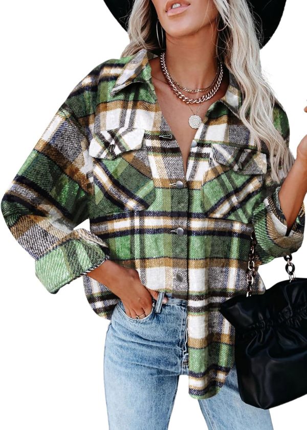 Dokotoo Womens Corduroy Button Down Shirts Boyfriend Long Sleeve Oversized Blouses Tops - Image 18