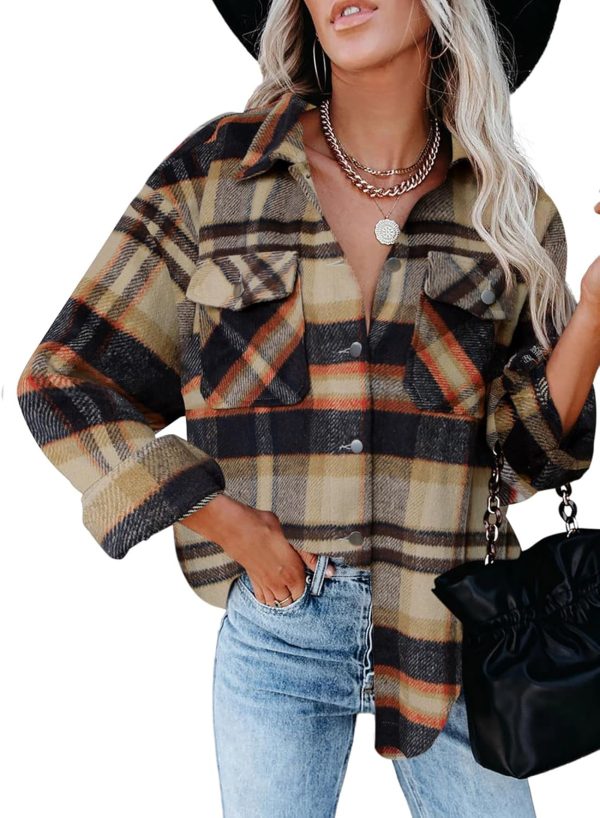 Dokotoo Womens Corduroy Button Down Shirts Boyfriend Long Sleeve Oversized Blouses Tops - Image 37
