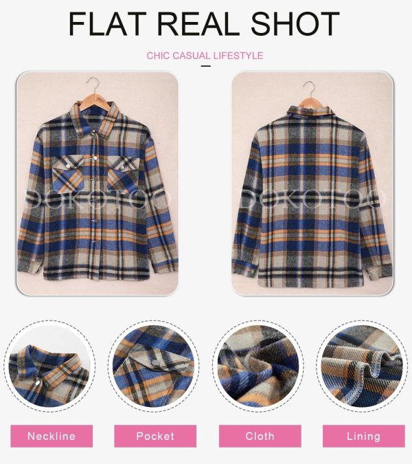 Dokotoo Womens Corduroy Button Down Shirts Boyfriend Long Sleeve Oversized Blouses Tops - Image 94