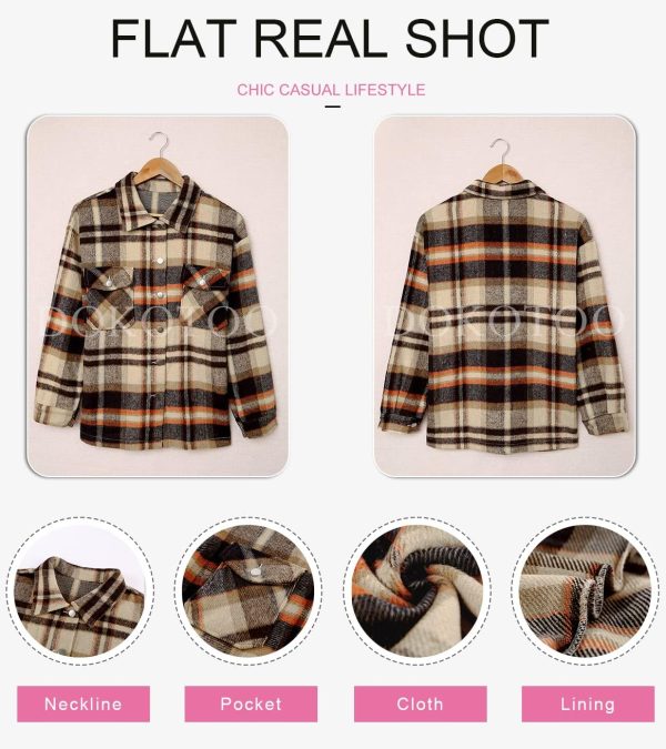 Dokotoo Womens Corduroy Button Down Shirts Boyfriend Long Sleeve Oversized Blouses Tops - Image 144