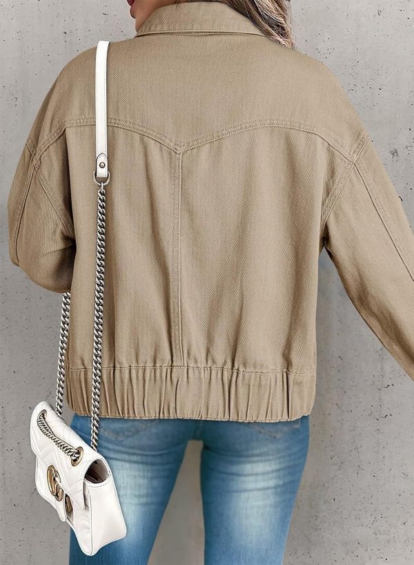 Dokotoo Women's Cargo Jean Jacket - Cropped Button Spring Fashion Coat for Women - Image 2