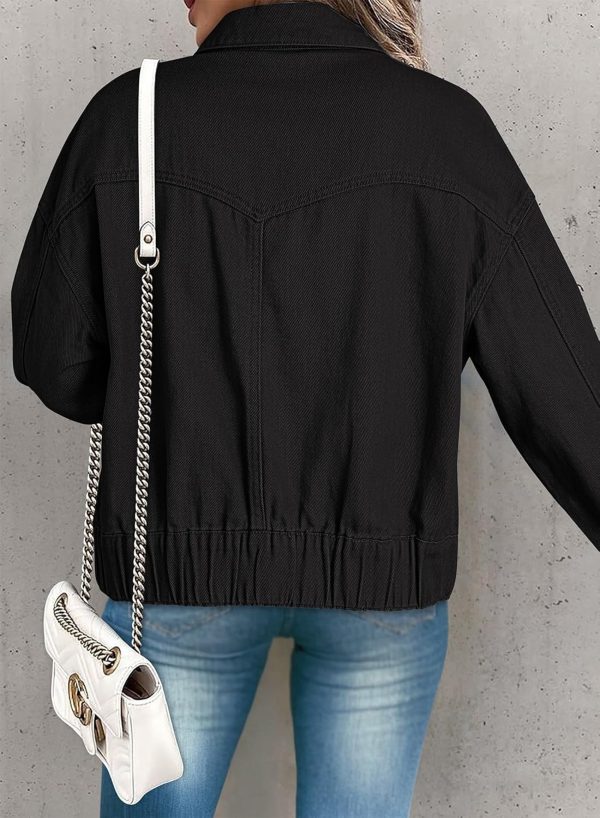 Dokotoo Women's Cargo Jean Jacket - Cropped Button Spring Fashion Coat for Women - Image 17