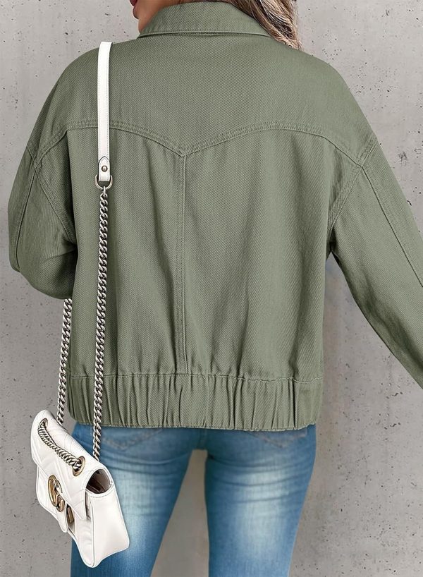 Dokotoo Women's Cargo Jean Jacket - Cropped Button Spring Fashion Coat for Women - Image 22